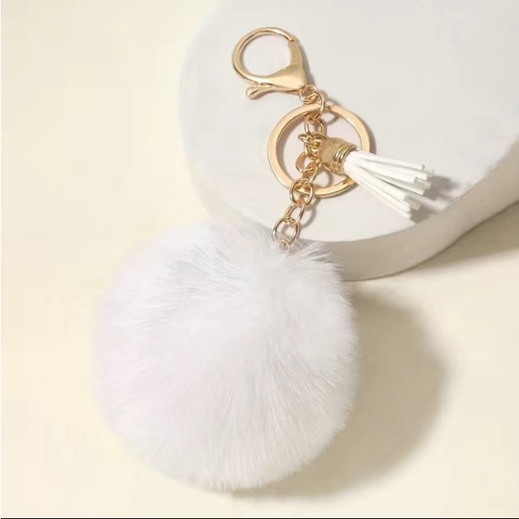 Accessories - Fluffy Pom Pom Keychain bag charm New